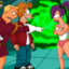Zapp, Leela and Fry from Futurama in a steamy threesome